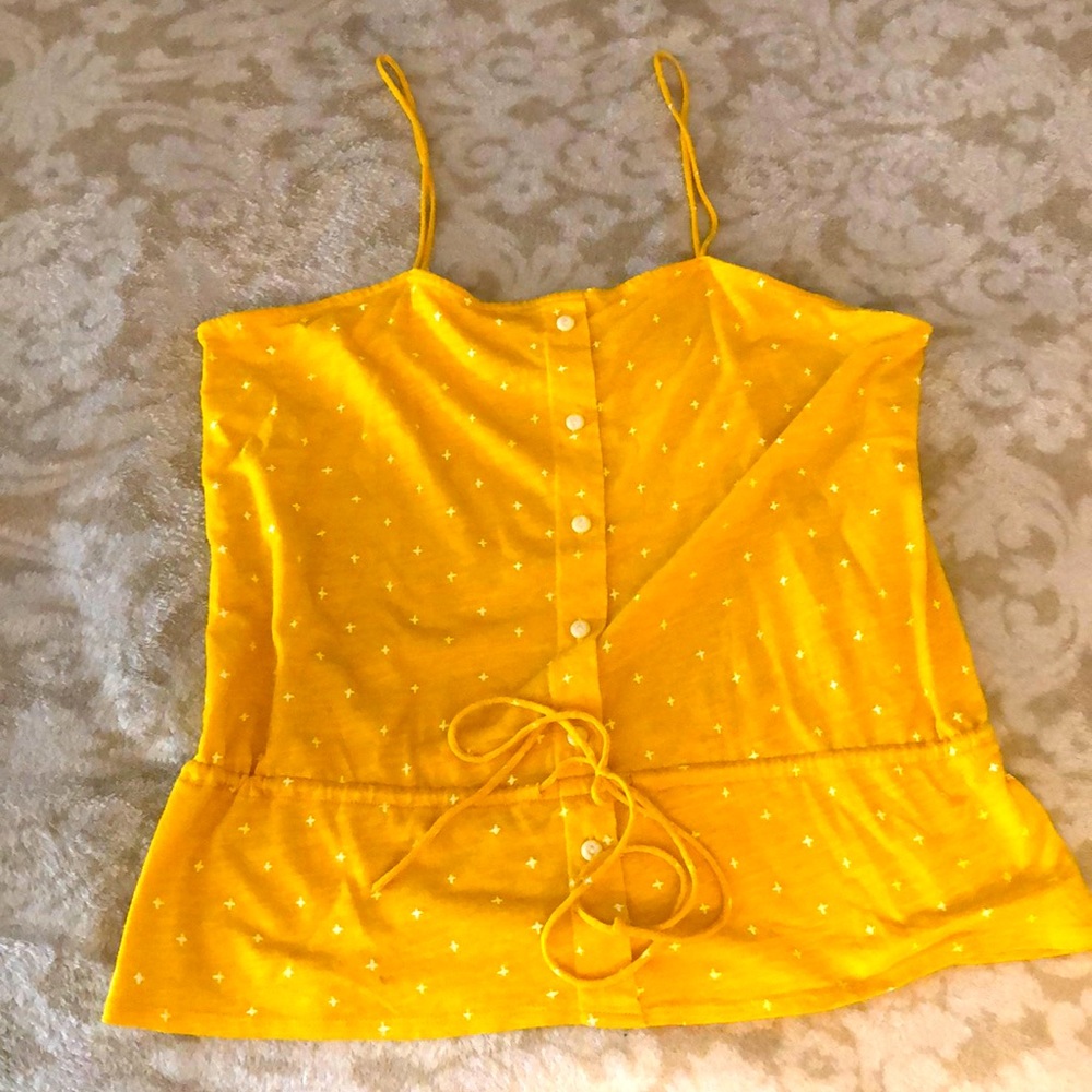 Yellow tank top with adjustable waist strap - never worn
